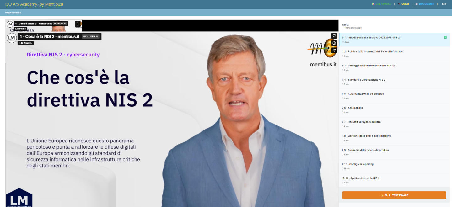 Le videolezioni del modulo Training & Awareness di ISO Arx